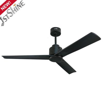 China Contemporary Black Solid Wood Ceiling Fan 52