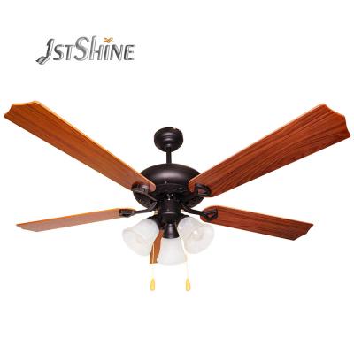 China 52 Inch 60w Noiseless Ceiling Fan 220v 5 Blades For Restaurant Living Room for sale