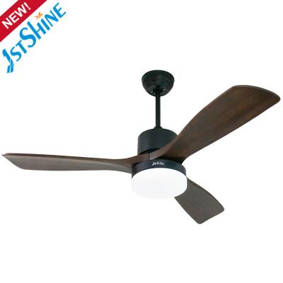 China Dimmable LED Solid Wood Ceiling Fan With Light 3 Speed Choice for sale