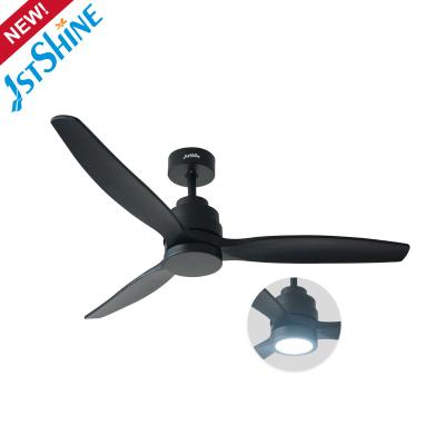 China Remote Control 220V 50HZ 5 Speed LED Ceiling Fan With 3 Wood Blades for sale