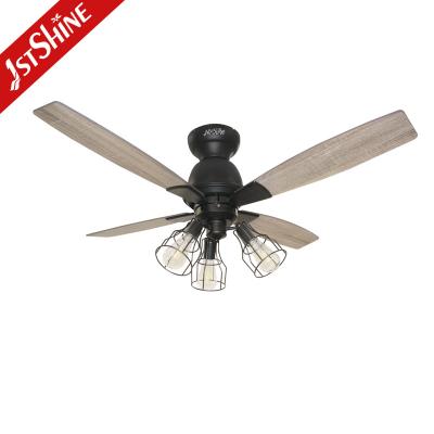 China Farmhouse Vintage Style Remote Ceiling Fan 220V With 4 MDF Blades for sale