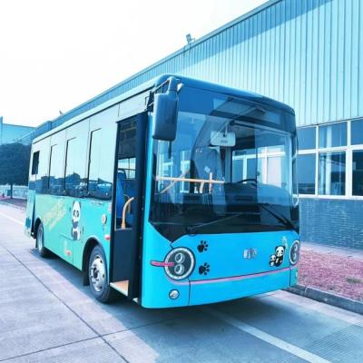 China LHD 24 Seater AC Bus Electric Battery Powered Bus Leaf Spring Shuttle Bus. for sale