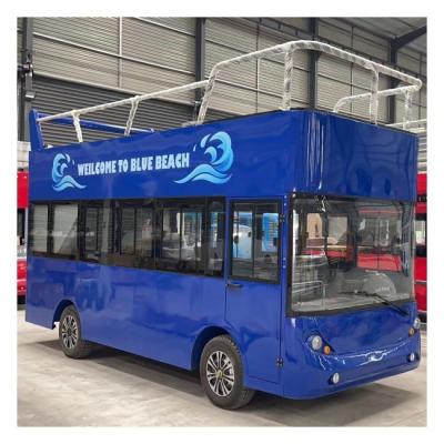 China Electric Battery Operated Tourist Bus Double Decker Sightseeing Car Custom Golf Carts for sale