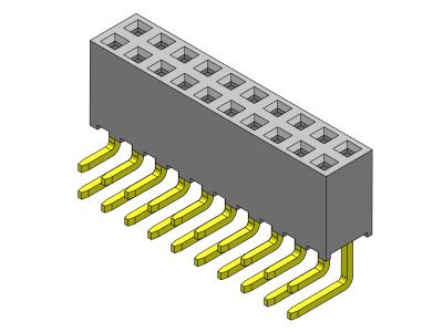 China 2*2PIN To 2*40PIN Dip Connectors 2.00mm Dual Row R/A Dip TYPE for sale