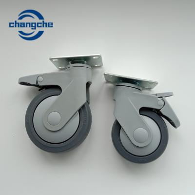 Chine Les pleines roues réglables en plastique de roulette d'hôpital de 3 pouces vissent pour le chariot à instrument à vendre
