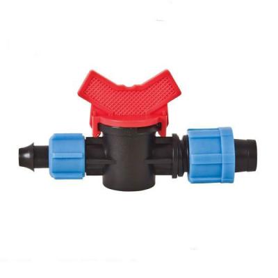 China Lock Offtake Drip Tape Fittings Red Handle  Drip Tape Valve For Pipe Connect for sale