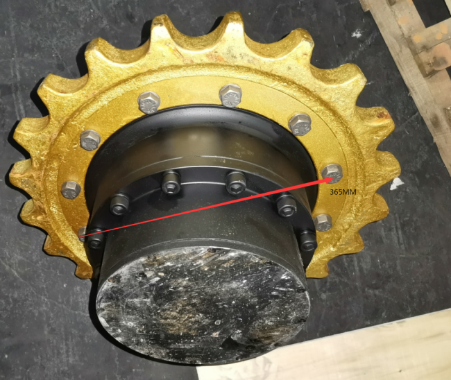 Technical diagram of EX75UR travel motor assembly components