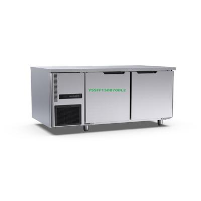 China 360l 2 Door Bench Freezer 1500×700×800mm 220v Chest Freezer Table for sale