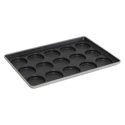 China Glazed Aluminium Baking Tray NSF 41005 15 Mold Muffin Top Baking Pan Hamburger Bun for sale