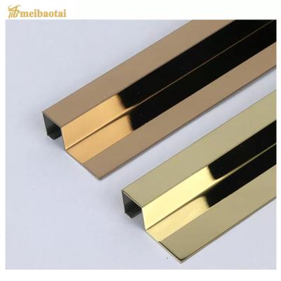 China Golden / Rose Golden Mirror Stainless Steel Shape Decoration Tile Trim for sale