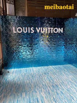 China Custom Size Mirror Water Wave Stainless Steel Plate Square Showcase Decorative for sale