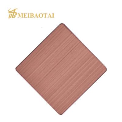 China 1000x2000mm Hairline Stainless Steel Sheet Rose Gold GB Standard for sale