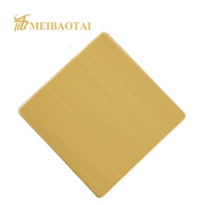 China Gold Hairline Stainless Steel Sheet SS304 Material With 8c PVC Film for sale