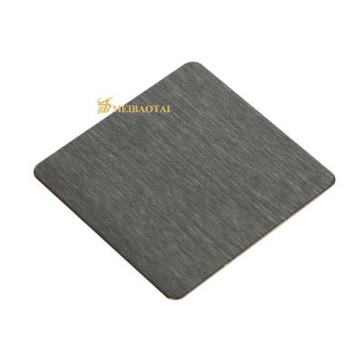 China Black Hairline Stainless Steel Sheet Sandblasted 0.45mm Thickness for sale