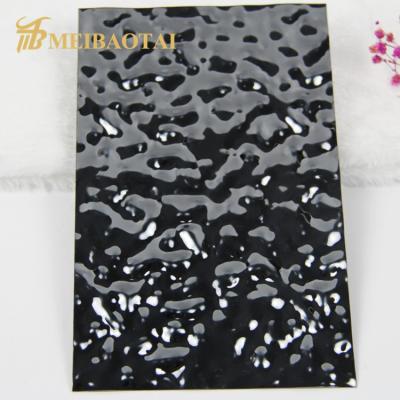 China Black Anodized Water Ripple Stainless Steel Sheet 1219mmx2438mm Size for sale