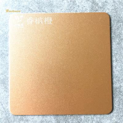 China Orange Sandblasted Stainless Steel Sheet For Wall Decorate for sale
