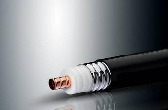 China Helix Wrinkle Copper Tube RF Coaxial Cable , 1-1/4 Inches Microwave Telecommunication Feeder Cable for sale