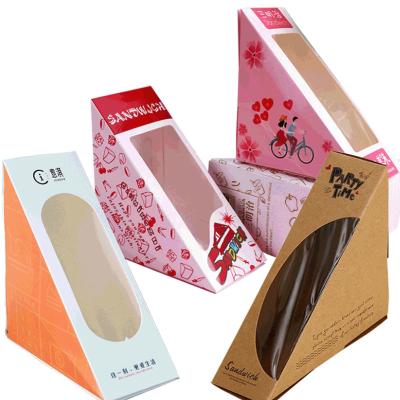Cina Sacchetto per sandwich triangolare in cartone monouso per hamburger biodegradabile in vendita