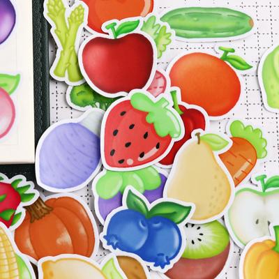 China Vegetable Fruit Die Cut Kiss Cut Stickers Roll Pineapple Grape Pear Blueberry for sale