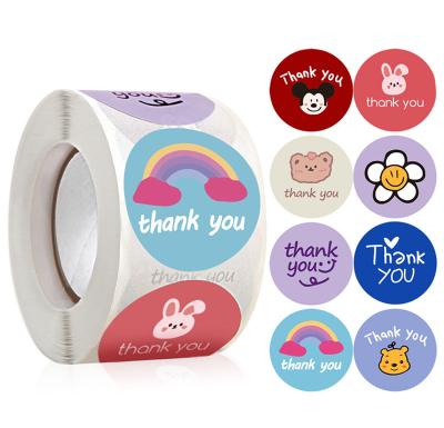 China Cute Cartoon Animals Adhesive Thank You Sticker Labels For Teachers Appreciation for sale