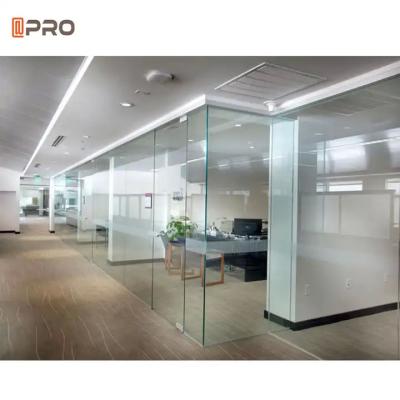 China Custom 1.2mm Glass Wall Partition Panel Material Removable Folding Office Partition Walls for sale