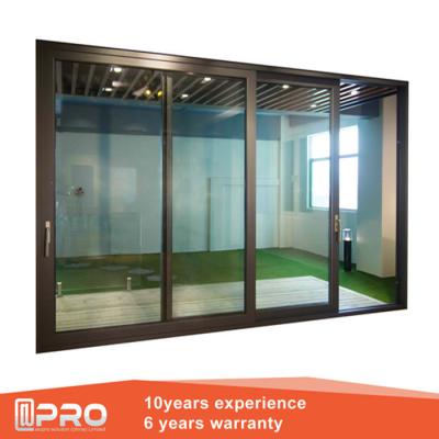 中国 折るスライド ガラス ドアのアルミニウム スライド ガラスのテラスのドアのモダンなデザインの習慣のスライド ガラス ドア 販売のため