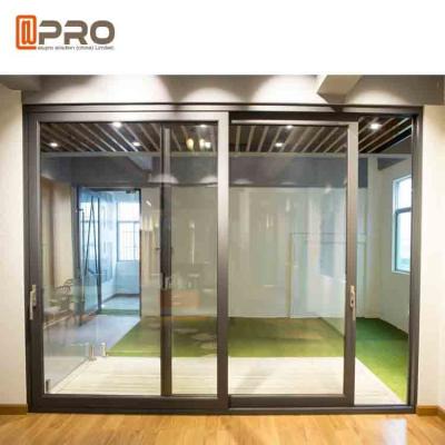 中国 耐久アルミニウム スライド ガラス ドアは表面の終わりのスライバ色のポケット スライドのドア、安い部屋の引き戸を陽極酸化した 販売のため