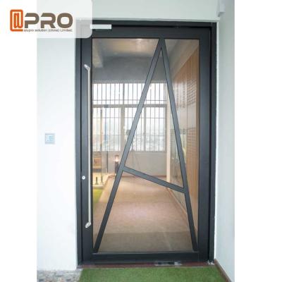 Chine Le pivot Front Door de verre trempé, les portes d'entrée contemporaines en aluminium pivotent le verre en verre de pivot de porte de pivot de porte en verre pour faire à vendre