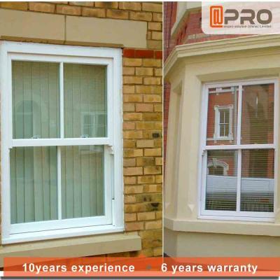China Vertical Aluminium Double Hung Window For Houses / Glass Top Hung Window for sale
