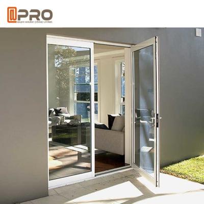 China Custom Residential Aluminium Hinged Doors , Single Casement Bulletproof Glass Security Door for sale