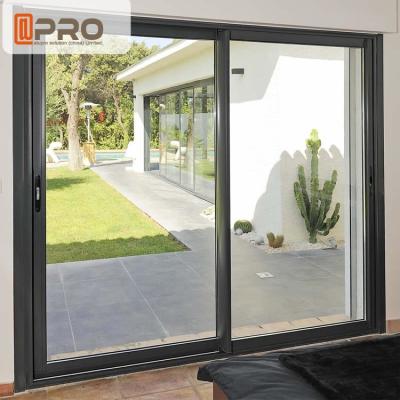 China Big Size Black Aluminum Sliding Doors For Dining Room With Thermal Break Design Slide and stack doors Sliding interior for sale