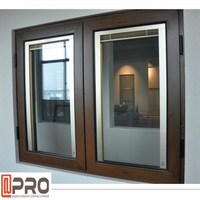 double glass casement window,wood aluminium casement window,aluminum casement window handle