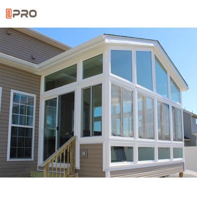 China Tempered Glass Portable Sunrooms Slant Roof Winter Conservatory for sale