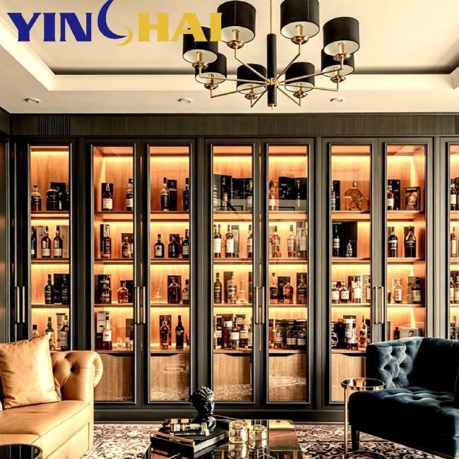 Customizable Thermostatic Wine Cabinet with Oak Racks & APP Smart Control 0