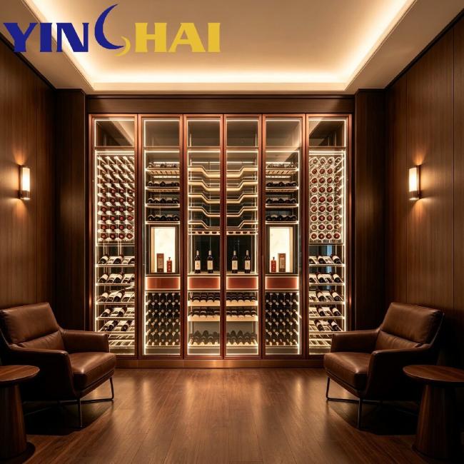Customizable Thermostatic Wine Cabinet with Oak Racks & APP Smart Control 0