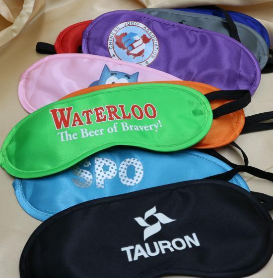 Custom Cheap Satin Sleeping Eye Mask Sublimation Printing Eyeshade Mask for Travel Airline