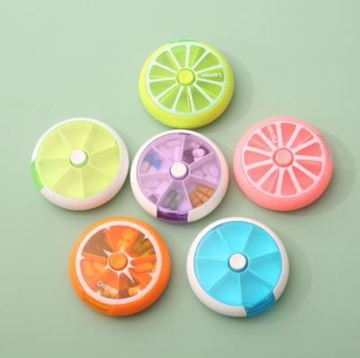 China Customized Plastic Button Round Medicine Pill Box Container Dispenser for Promotion for sale