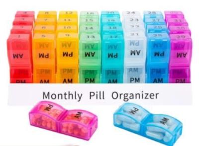 China Promotion PP Plastic Portable Monthly Medicine Pill Organizer Case Box for sale