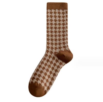 China Custom Double Cylinder Knit Classic Vintage Ethnic Style Funny Cotton Dress Socks for Women for sale