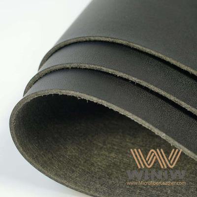 China Resistente a mancha la tela de tapicería de cuero negra para los muebles en venta