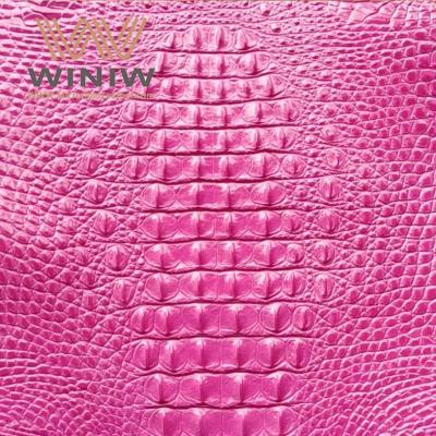 China Flash Dance Purple Pink Crocodile Skin Leather Microfiber Leather Fabric Material Microfiber for sale
