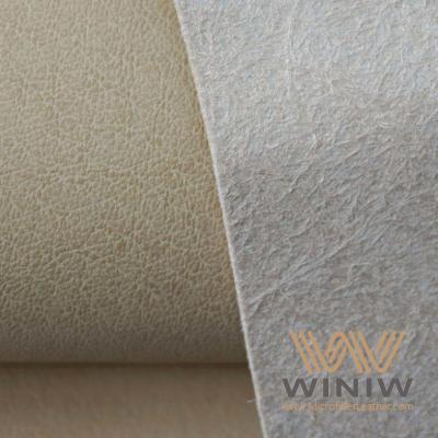 China Anti Yellowing Beige Pig Grain Faux PU Leather For Shoe Lining for sale