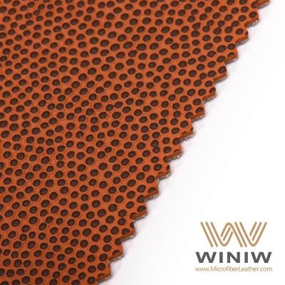 China Material de cuero sintético de fibra microfibra falsa personalizado para la fabricación de bolas en venta