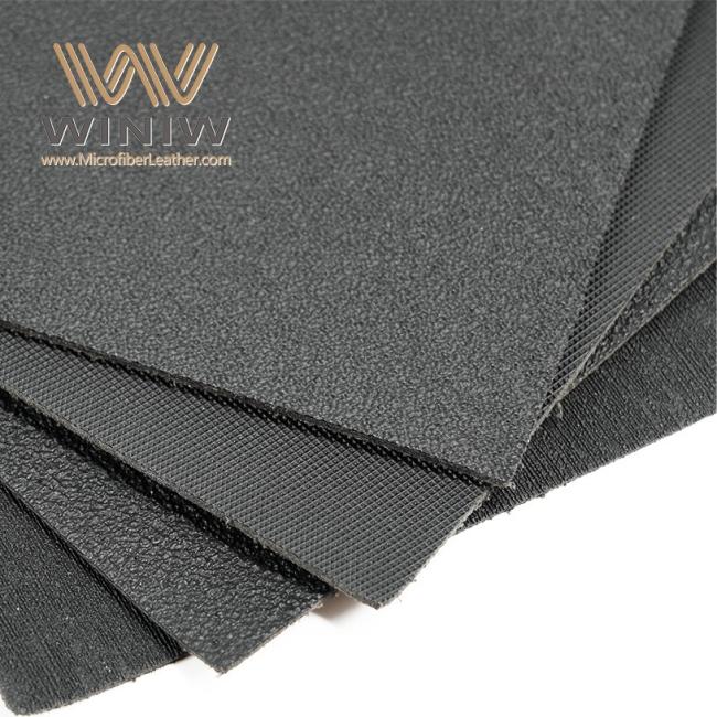 Black Microfiber Safety Shoe Supper Material PU Leather For Women Men