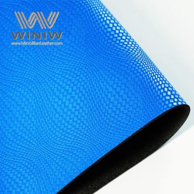 China Zapatos de fibra microfibra azul Material superior de cuero Cuero PU para hombres en venta
