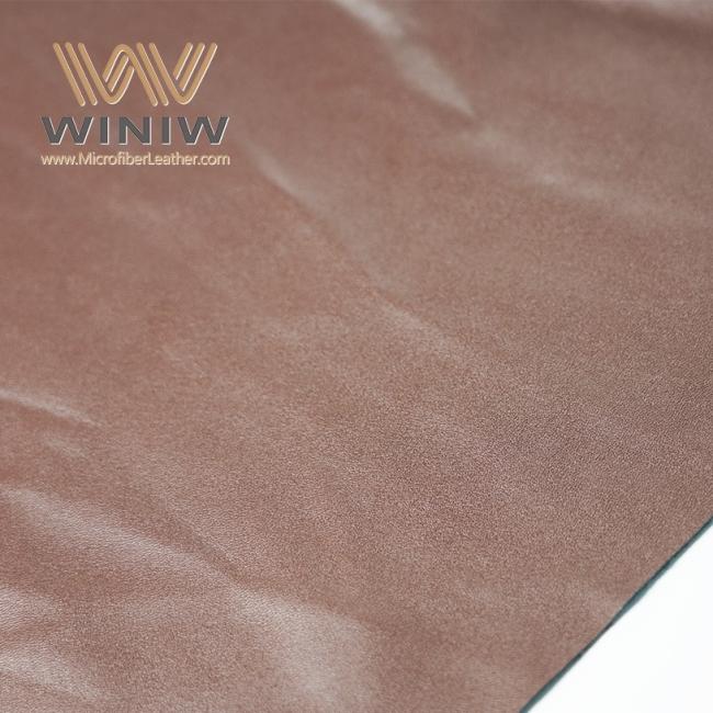 Brown Color Micro Faux Leather Vegan Leather Fabric Garments Material