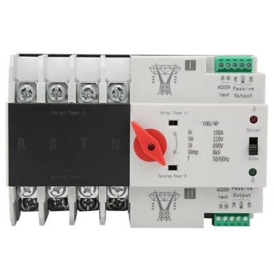 China Interruptor de transferencia automática de doble potencia, interruptor de circuito de respuesta de alta sensibilidad Cambiar 220V (100/4P) en venta