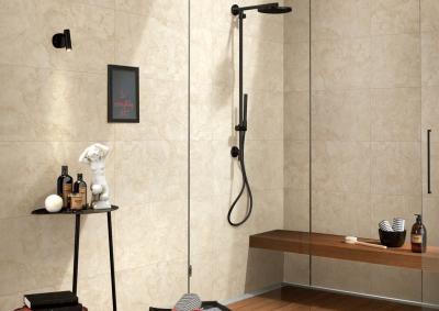 中国 浴室のシャワーの低い吸収率のためのベージュ色の大理石の磁器のタイル 販売のため