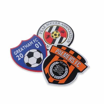 China Iron On Velcro Clothing Patches Woven For Football Team Applique for sale
