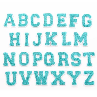 China Multicolor Chenille Embroidery Patch  26 Letters Adhesive For Hoodie for sale